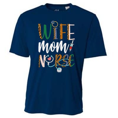 Wife Mom Nurse Women Rn Lpn Mothers Day For Nurses Cooling Performance Crew T-Shirt