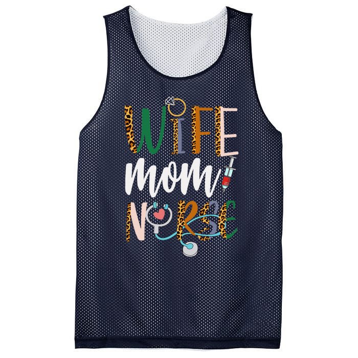 Wife Mom Nurse Women Rn Lpn Mothers Day For Nurses Mesh Reversible Basketball Jersey Tank