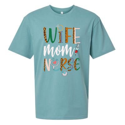 Wife Mom Nurse Women Rn Lpn Mothers Day For Nurses Sueded Cloud Jersey T-Shirt