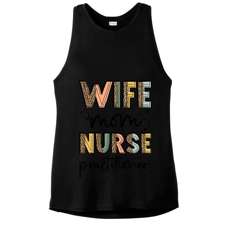 Wife Mom Nurse Practitioner Np Nurse Practitioners Great Gift Ladies PosiCharge Tri-Blend Wicking Tank