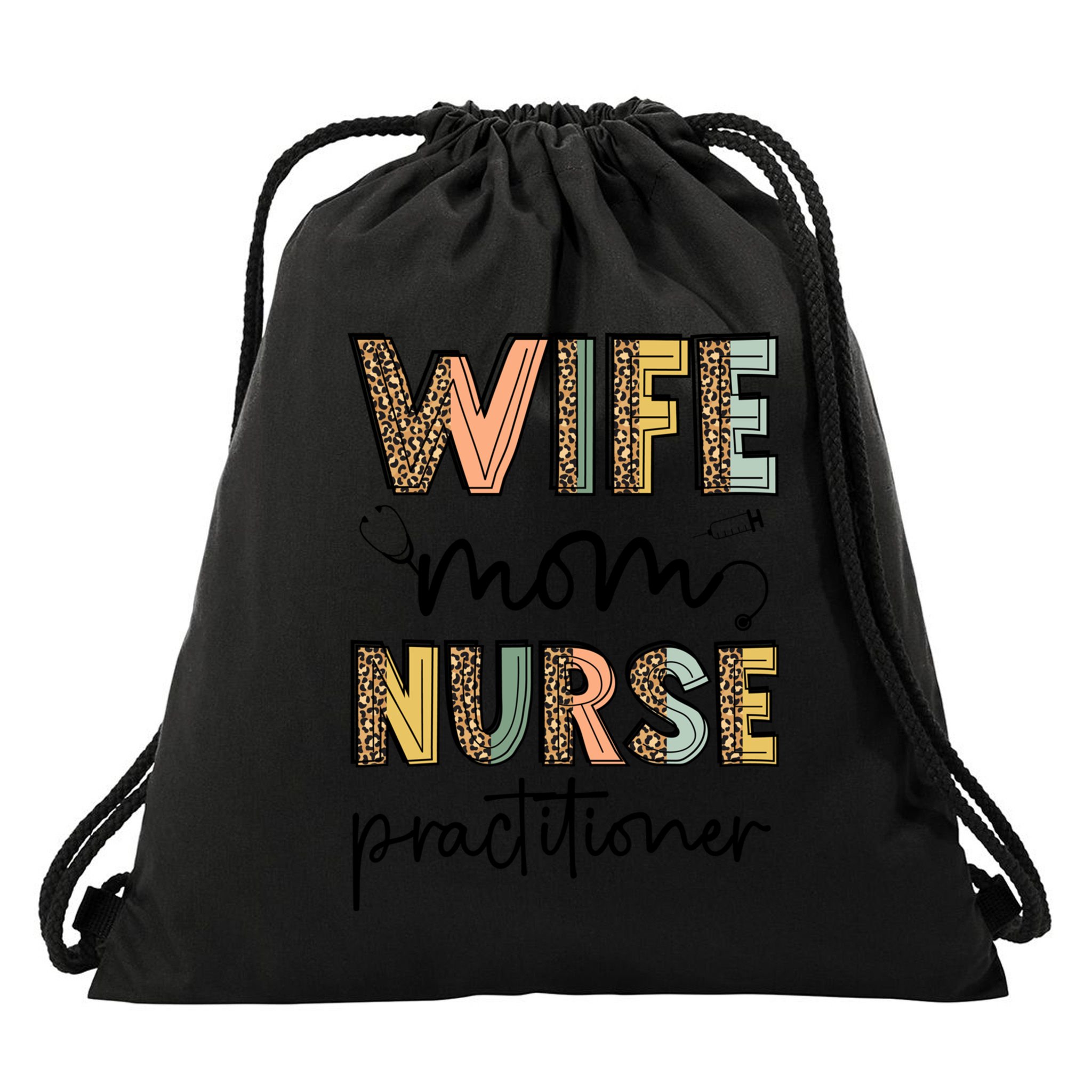 Wife Mom Nurse Practitioner Np Nurse Practitioners Great Gift Drawstring Bag