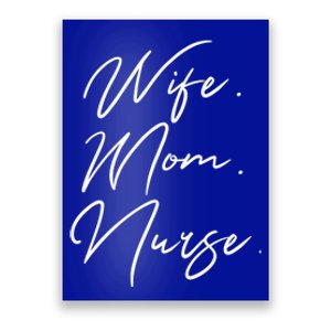 Wife Mom Nurse Script Style Rn Nursing Appreciation Gift Poster