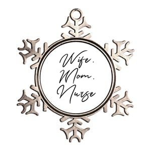 Wife Mom Nurse Script Style Rn Nursing Appreciation Gift Metallic Star Ornament