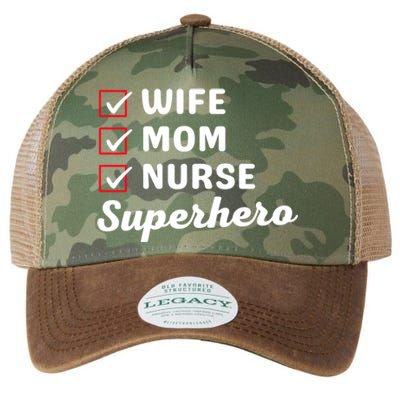 Wife Mom Nurse Superhero MotherS Day Cool Gift Legacy Tie Dye Trucker Hat