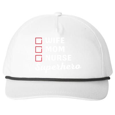 Wife Mom Nurse Superhero MotherS Day Cool Gift Snapback Five-Panel Rope Hat