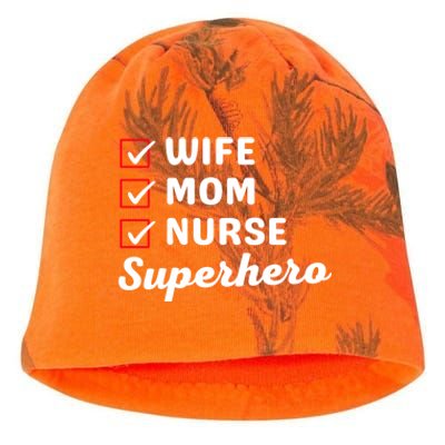 Wife Mom Nurse Superhero MotherS Day Cool Gift Kati - Camo Knit Beanie