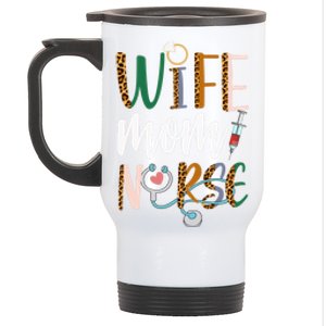 Wife Mom Nurse Rn Lpn Mothers Day For Nurses Great Gift Stainless Steel Travel Mug