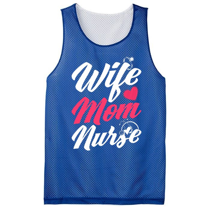 Wife Mom Nurse Wife Nurse Mom Nurse Gift Mesh Reversible Basketball Jersey Tank