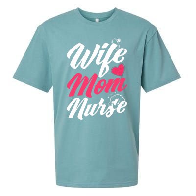 Wife Mom Nurse Wife Nurse Mom Nurse Gift Sueded Cloud Jersey T-Shirt