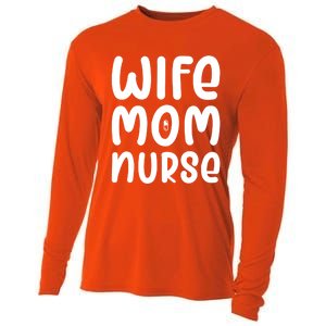 Wife Mom Nurse Doctor Hospital Medical Quotes Gift Cooling Performance Long Sleeve Crew