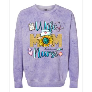 Wife Mom Nurse Graphic Mothers Day Mama New Mom Nurse Gift Colorblast Crewneck Sweatshirt