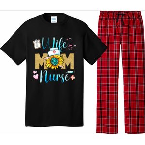 Wife Mom Nurse Graphic Mothers Day Mama New Mom Nurse Gift Pajama Set