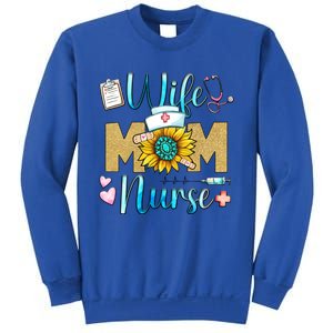 Wife Mom Nurse Graphic Mothers Day Mama New Mom Nurse Gift Sweatshirt