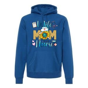 Wife Mom Nurse Graphic Mothers Day Mama New Mom Nurse Gift Premium Hoodie