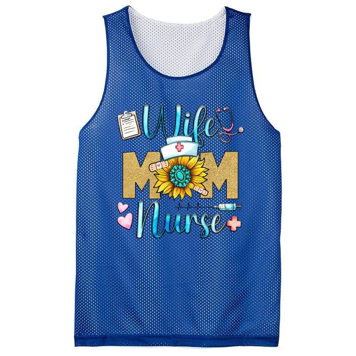 Wife Mom Nurse Graphic Mothers Day Mama New Mom Nurse Gift Mesh Reversible Basketball Jersey Tank