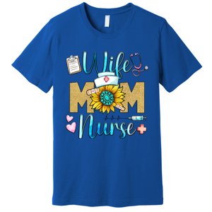 Wife Mom Nurse Graphic Mothers Day Mama New Mom Nurse Gift Premium T-Shirt