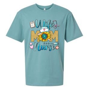 Wife Mom Nurse Graphic Mothers Day Mama New Mom Nurse Gift Sueded Cloud Jersey T-Shirt