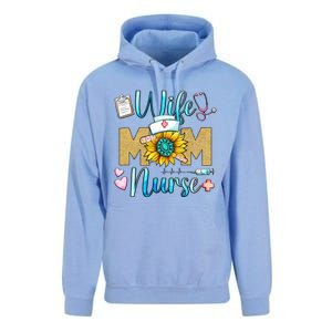 Wife Mom Nurse Graphic Mothers Day Mama New Mom Nurse Gift Unisex Surf Hoodie