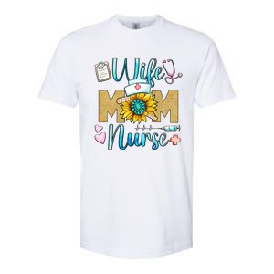 Wife Mom Nurse Graphic Mothers Day Mama New Mom Nurse Gift Softstyle CVC T-Shirt