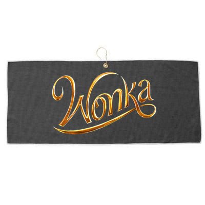 Wonka Movie New Gold Logo  Large Microfiber Waffle Golf Towel