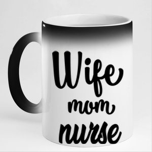 Wife Mom Nurse Gift 11oz Black Color Changing Mug