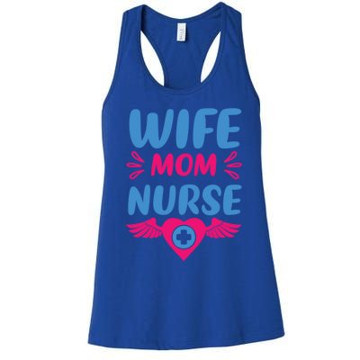 Wife Mom Nurse Nurses Rn Nurse Gift Women's Racerback Tank