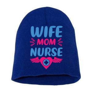 Wife Mom Nurse Nurses Rn Nurse Gift Short Acrylic Beanie