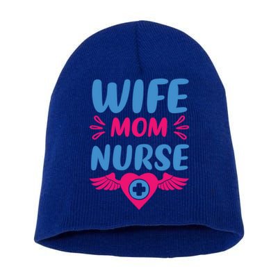 Wife Mom Nurse Nurses Rn Nurse Gift Short Acrylic Beanie