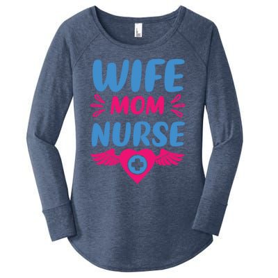 Wife Mom Nurse Nurses Rn Nurse Gift Women's Perfect Tri Tunic Long Sleeve Shirt