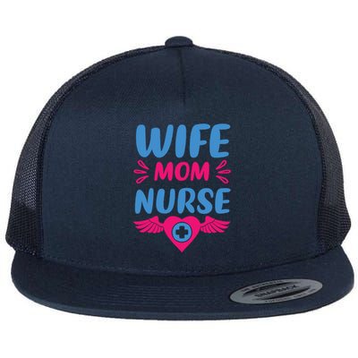 Wife Mom Nurse Nurses Rn Nurse Gift Flat Bill Trucker Hat