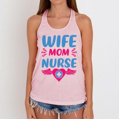 Wife Mom Nurse Nurses Rn Nurse Gift Women's Knotted Racerback Tank