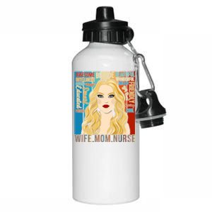 Wife Mom Nurse Blonde Hair Birthday Nursing Gift Aluminum Water Bottle 