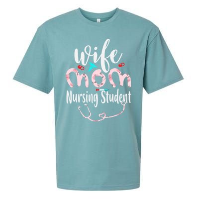 Wife Mom Nursing Student Mom Mothers Day Nurses Great Gift Sueded Cloud Jersey T-Shirt