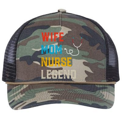 Wife Mom Nurse Legend Vintage Cute Gift Retro Rope Trucker Hat Cap