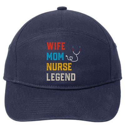 Wife Mom Nurse Legend Vintage Cute Gift 7-Panel Snapback Hat