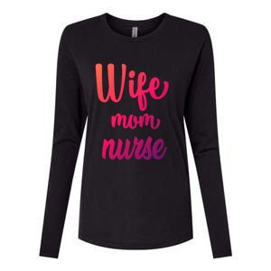 Wife Mom Nurse Gift Womens Cotton Relaxed Long Sleeve T-Shirt