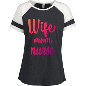 Wife Mom Nurse Gift Enza Ladies Jersey Colorblock Tee