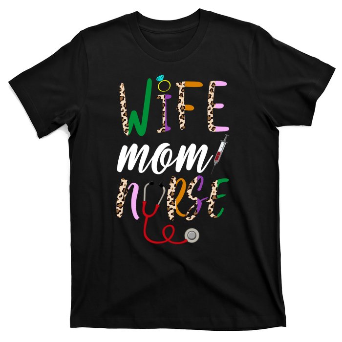 Wife Mom Nurse Cheetah T-Shirt