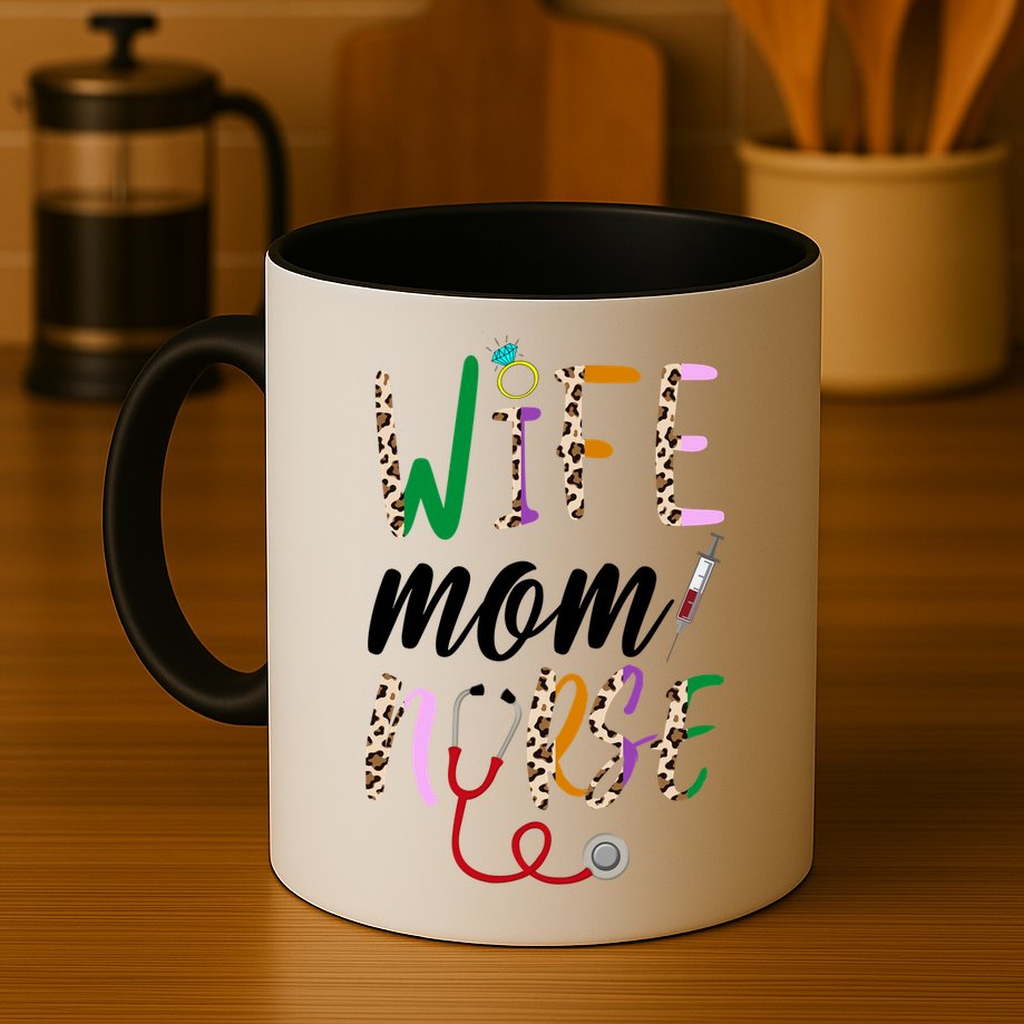 Wife Mom Nurse Cheetah Mug
