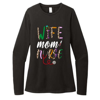 Wife Mom Nurse Cheetah Womens CVC Long Sleeve Shirt