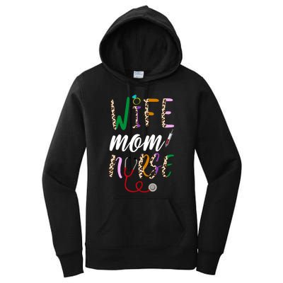 Wife Mom Nurse Cheetah Women's Pullover Hoodie