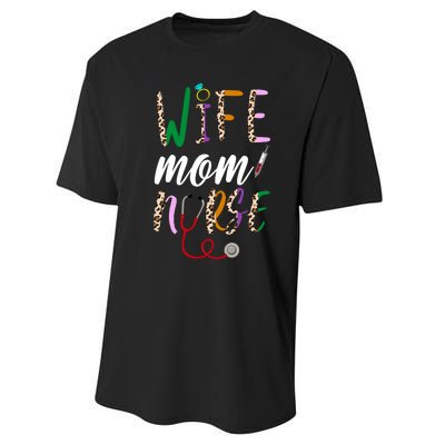 Wife Mom Nurse Cheetah Performance Sprint T-Shirt