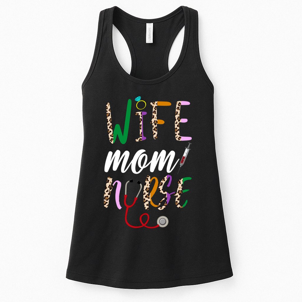 Wife Mom Nurse Cheetah Womens Tank Top