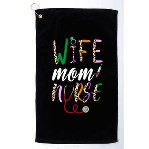 Wife Mom Nurse Cheetah Platinum Collection Golf Towel