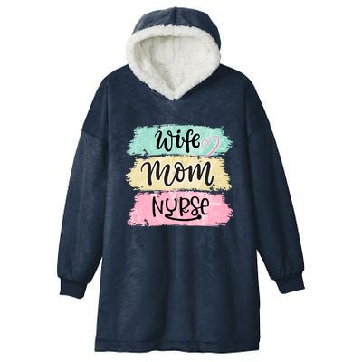 Wife Mom Nurse Funny Nursing Cool Gift Hooded Wearable Blanket