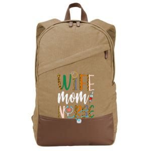 Wife Mom Nurse Wo RN LPN Mothers Day Gift For Nurses Cotton Canvas Backpack