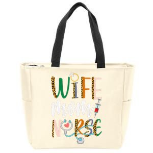 Wife Mom Nurse Wo RN LPN Mothers Day Gift For Nurses Zip Tote Bag