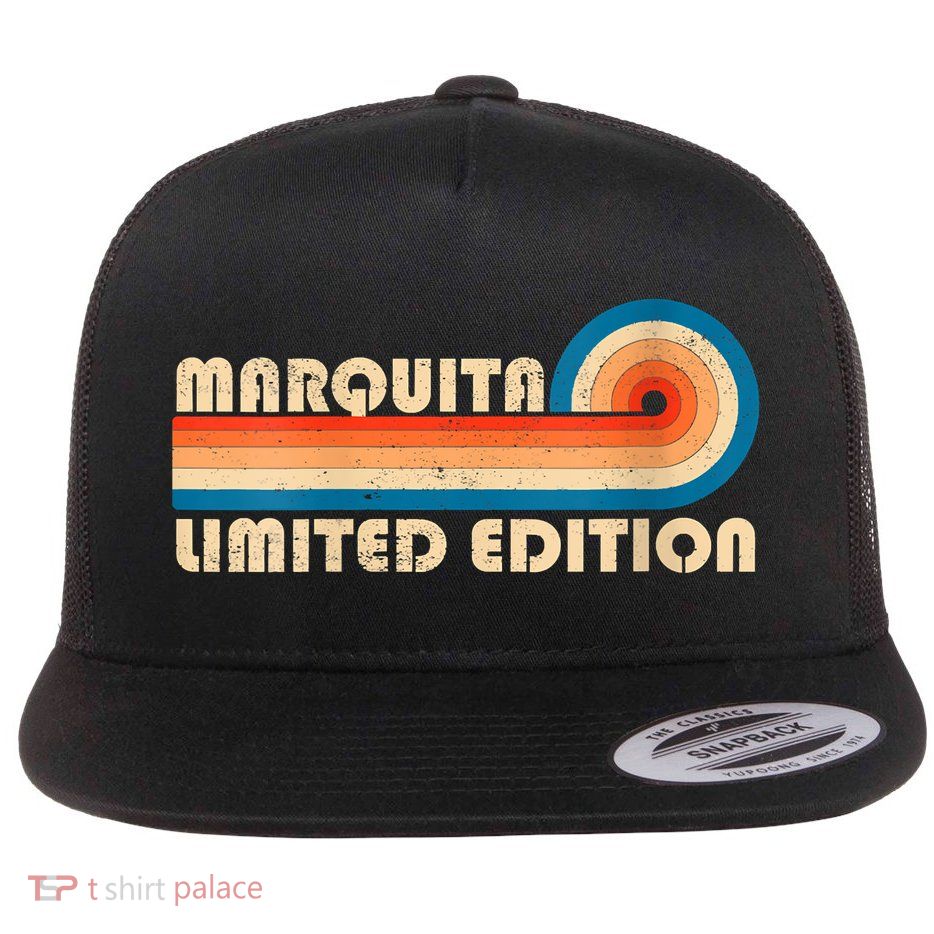 Womens MARQUITA Name Personalized Funny Retro Vintage Birthday Flatbill Hat