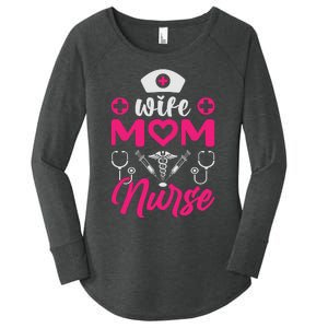 Wife Mom Nurse Funny T Women's Perfect Tri Tunic Long Sleeve Shirt