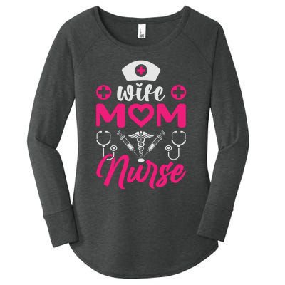 Wife Mom Nurse Funny T Women's Perfect Tri Tunic Long Sleeve Shirt